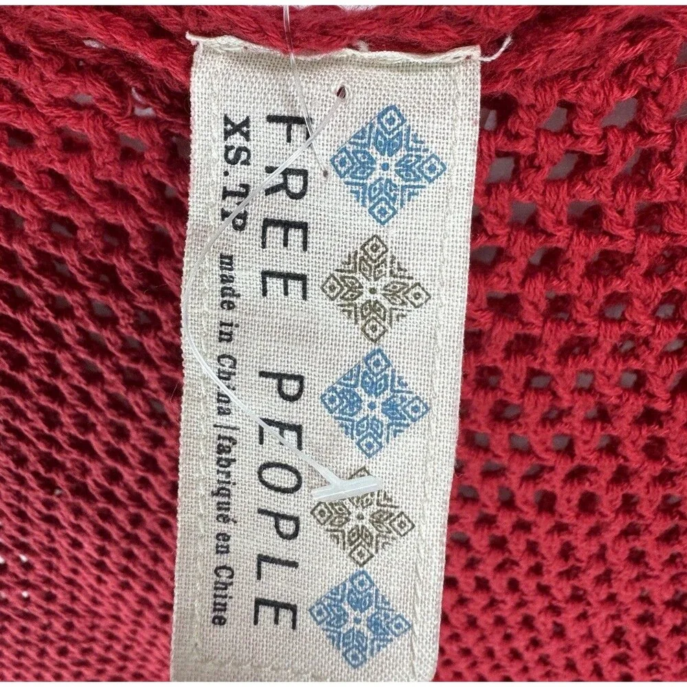 Free People Red Crochet Dress Size: XS